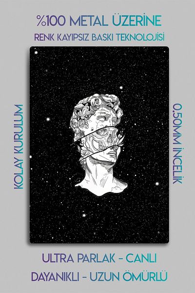 DekorHane Imprimare 3D dimensională din plexiglas metalic, poster de pictură cu zeu grecesc mitologic