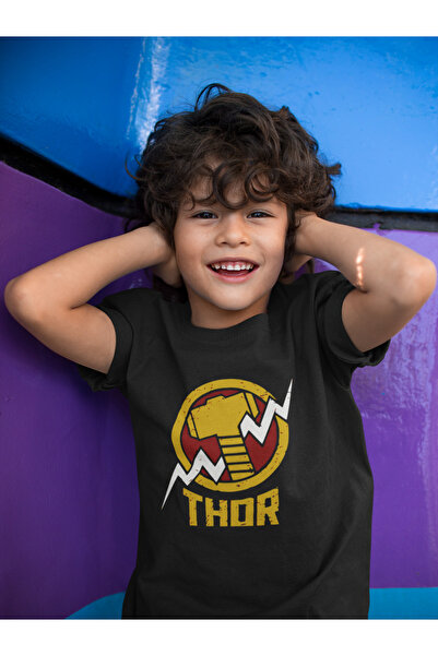 SEVBANO تي شيرت للأطفال مطبوع عليه Thor Hammer للجنسين من Avengers (1-12 سنة)