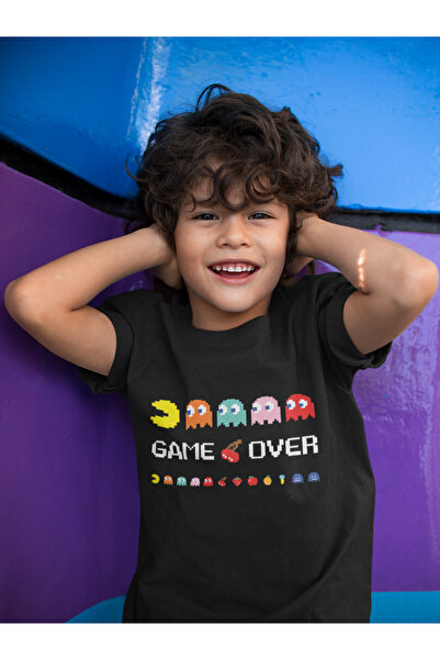 SEVBANO Pacman Game Over Napisano Unisex Igračka Dječja Majica (1-12 godina)