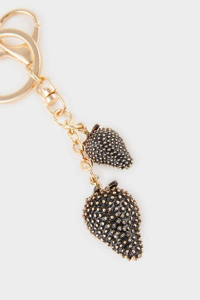 DeFacto Women's Stoned Strawberry Charm Keychain F4165Axns