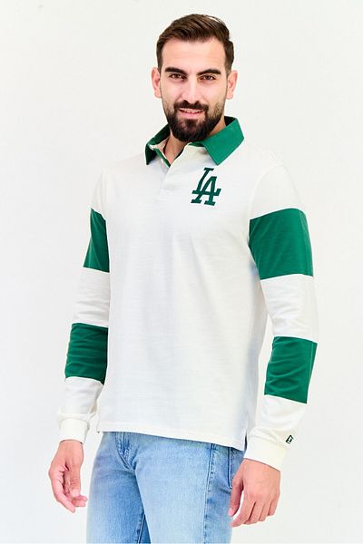 MLB MLB x New Era Men Sportswear Fit Long Sleeve Rugby Polo Shirt, Multicolor