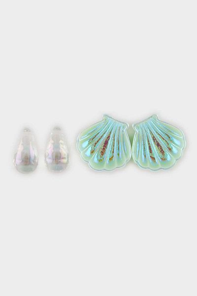 DeFacto Women's 2-Piece Sea Themed Earrings F4038Axns
