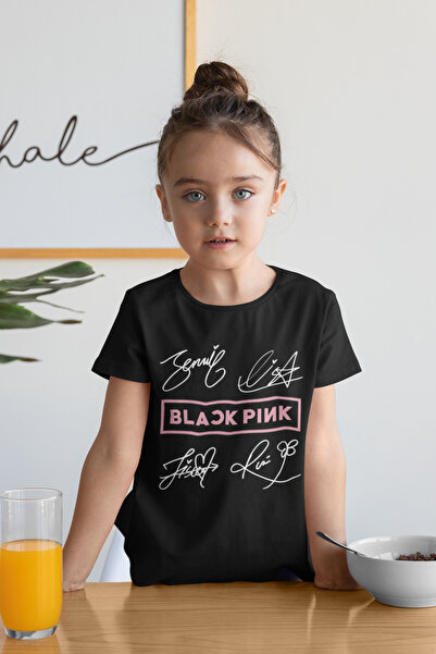 SEVBANO Black Pink Music Band Printed Unisex Kids T-Shirt (1-12 Years)