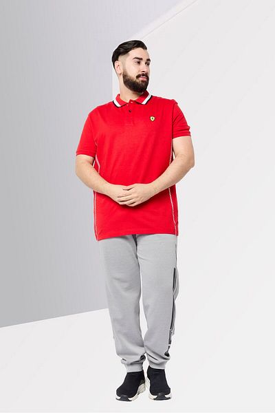 Scuderia Ferrari Men Sportswear Fit Short Sleeve Golf Polo Shirts, Red