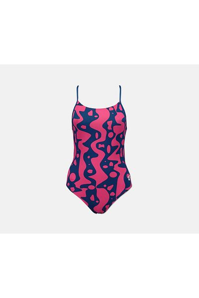 ARENA Women Arlequim Accelerate Back Swimwear, Pink and Blue