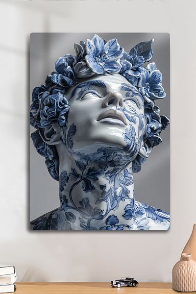 DekorHane 3D Appearance, Ultra Bright Printing on Metal, Painted Tile Man, Sculpture Painting
