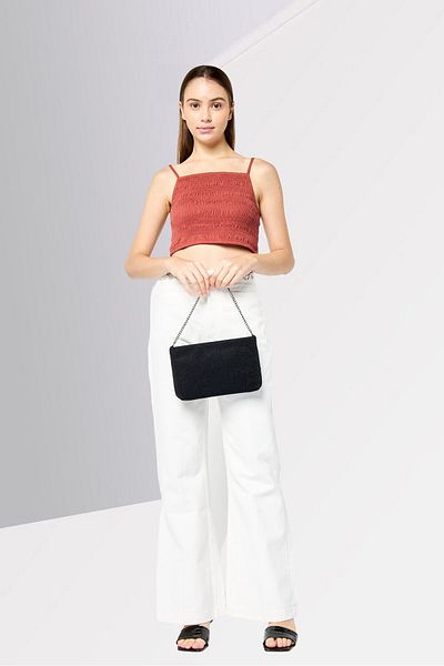 Gant Women Regular Fit Solid Flare Pants, White