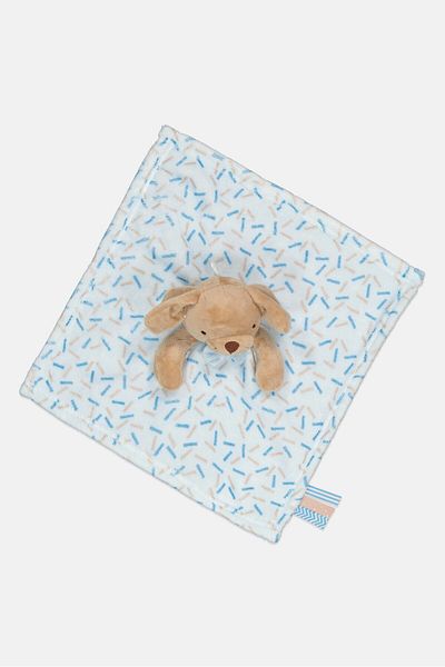 Snuggle Tots Toddlers Boy Dog Plush Blanket With Taggie, Multicolor