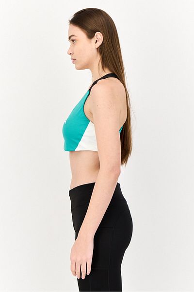 Puma Women Padded Brand Logo Outdoor Bra, Multicolor