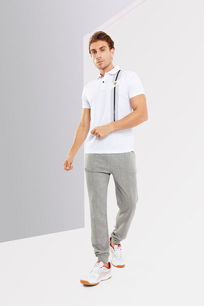Scuderia Ferrari Men Sportswear Fit Short Sleeve Golf Polo Shirts, White