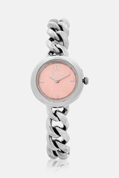 FURLA ساعة نسائية WW00019007L1 تناظرية من الفولاذ المقاوم للصدأ 28 مم، فضية