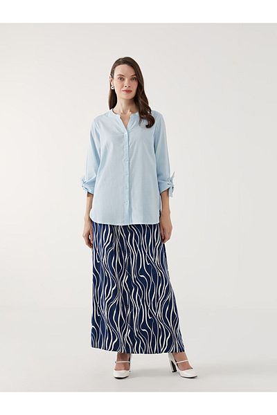 LC Waikiki Lcw Grace Blue  Collar Women's Shirt S5Ek36Z8Nvy25