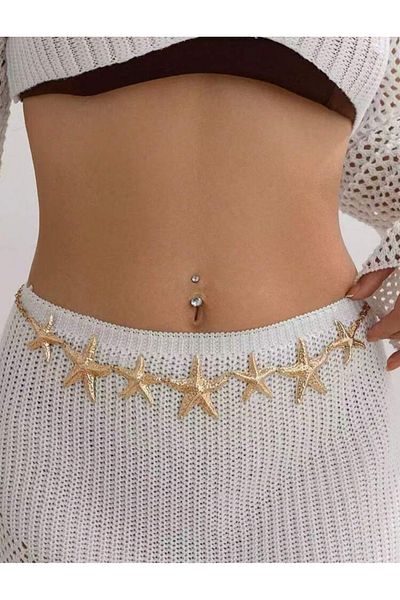 La Saade Hawaiian Gold Star Chain Belt