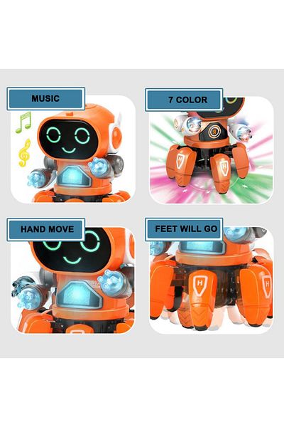 PLAYZO Robot Bot Pioneer – Musical Light-Up Dancing Robot Toy for Kids Interactive Movement