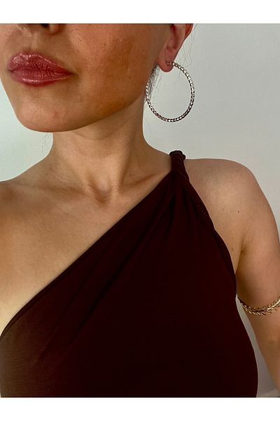 Hoop jewelery أقراط دائرية لامعة كبيرة الحجم