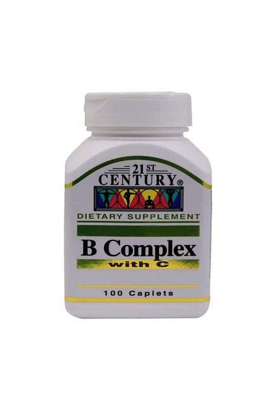 21st Century B Complex With Vitamin C Caplets, Energy & Immune Support, Pack Of 100's