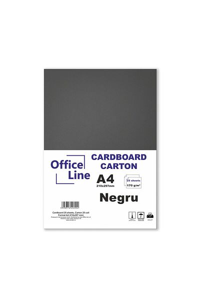 Officeline Cardboard A4 170gr Popset black top. 25 sheets