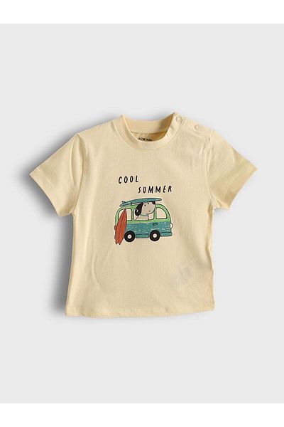 LC Waikiki Crew Neck Printed Baby Boy T-Shirt and Shorts 2-Piece (S5)