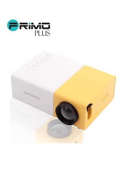 Primo Plus Portable QVGA LED 400 Lumens Projector With Remote Control White/Yellow