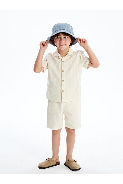 LC Waikiki Linen Blend Boys' Shirt and Shorts (S5)