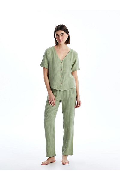 LC Waikiki Set pijamale pentru femei cu decolteu în V (S5)