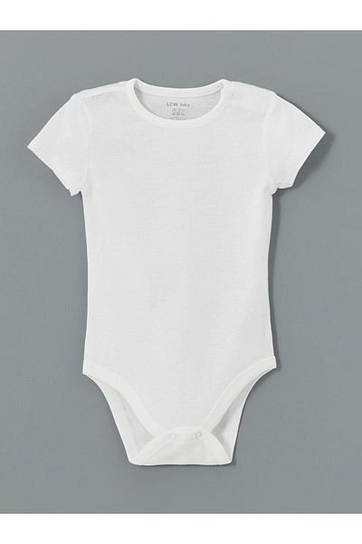 LC Waikiki Lcw Baby Crew Neck Short Sleeve Basic Baby Girl Snap Body 2Pcs