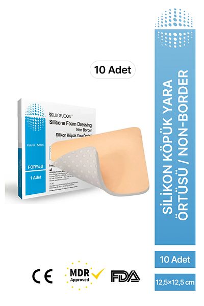 luofucon ®   Silicone Foam Wound Cover Non-Border (12,5X12,5 cm) (10 Pieces)