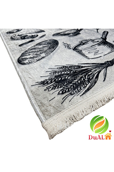 Dualhome Gusto Kitchen Rug Grey, 100x150 cm, Classic - 100x150 cm, rectangle, Grey