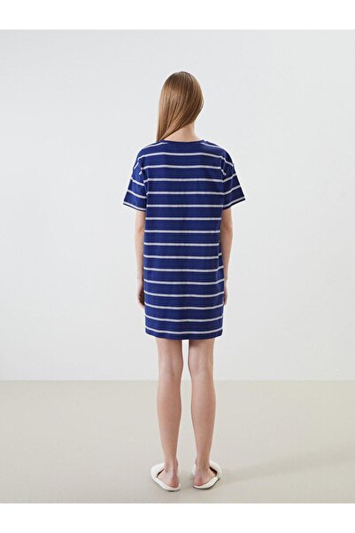 LC Waikiki Bisiklet Yaka Çizgili Kadın Gecelik (S5)