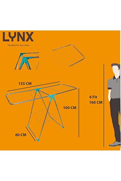 LYNX Stainless Steel Clothes Drying Rack by for Outdoor Use - Rust Resistant, Easy to Assemble and P