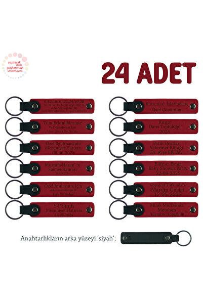 Asortishey Name Writable Leather Keychain, Red & Black, at the End of the Bra...