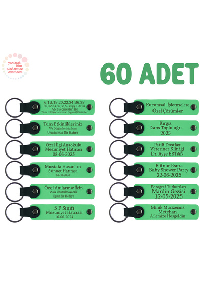 Miaju للترويج الجماعي، مجموعة من 60 قطعة، هدية سلسلة مفاتيح جلدية قابلة للكتا...