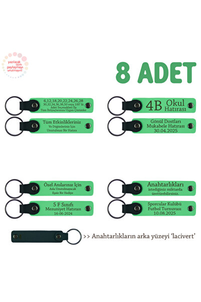 Asortishey سلسلة مفاتيح يمكن كتابة الاسم عليها، أخضر فستقي، مجموعة من 8 هدايا...