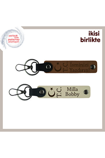 Miaju Armağan Special for Babaya, Moon Star Tc Theme, 2-Piece Keychain Gift w...