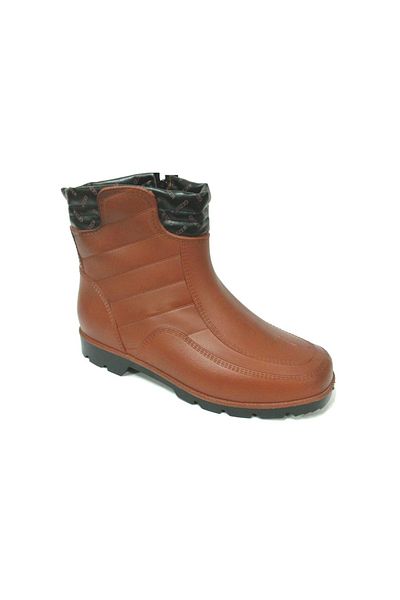 Shoepi Gezer Brown Thermal Fur Zippered Men's Boots
