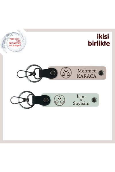 Asortishey Personal Keychain with Three Crescent and Star Pattern for Lovers,...