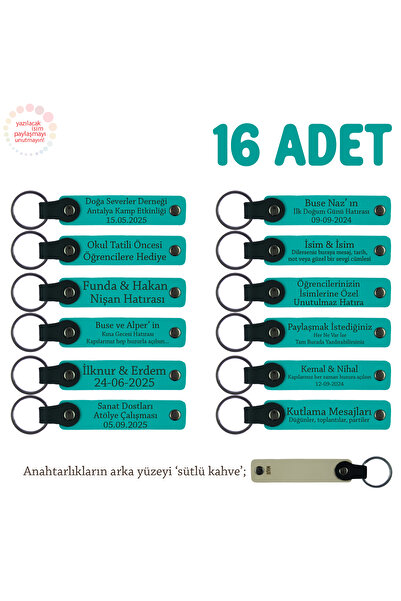 Miaju مجموعة من 16 قطعة من سلاسل المفاتيح الذكارية، تركواز داكن وقهوة S، يمكن...