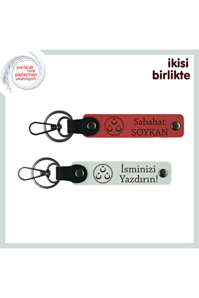 Miaju Three Star Leather Keychain Set – Personal Gift Made with National Spir...