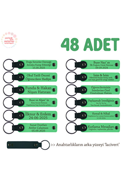 Asortishey سلسلة مفاتيح قابلة للكتابة عليها، F Green & Navy، مجموعة من 48 قطع...