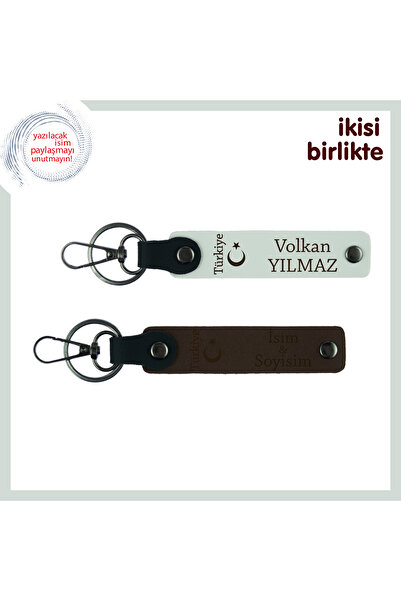 Miaju Gift for Startups, 2-Piece Keychain Set with Crescent and Star and Turk...