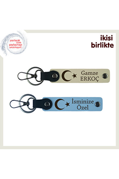 Miaju Stylish and Meaningful Touch for Love – Moon Star Themed Leather Keycha...