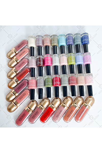 fanity مجموعة المتكاملة لطلاء الأظافر وأحمر الشفاه بألوان عصرية وثبات يدوم