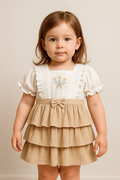 minuma Girl's Layered Bow Dress 2/5 Years