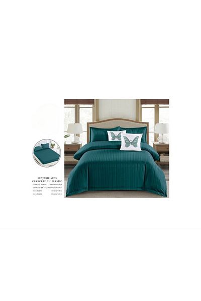 OEM Double Bedding Set, Finet Damask Type, 6 Pieces, Fitted Sheet 180x200 cm
