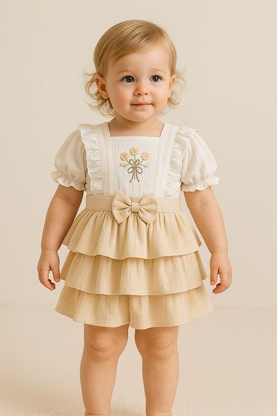 minuma Girl's Layered Bow Dress 2/5 Years