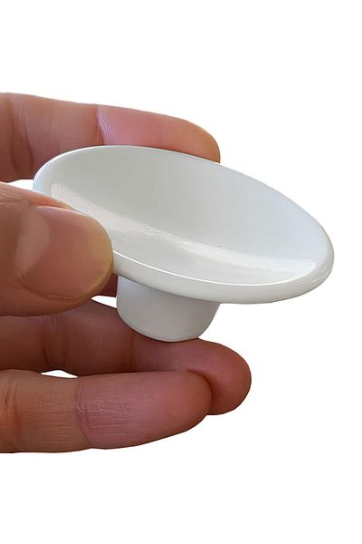 GLASWEN 15Pcs Plastic Dish Handle White Button Single Screw Furniture Kitchen Wardrobe Cabinet Drawer Handle Handles