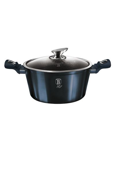 Berlinger Haus Oala cu capac 4.1 Litri, marmorata, Berlinger Haus, 24cm, Aquamarine Metallic Line, BH 1879