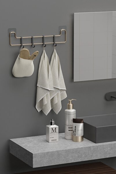 wearme شماعة حائط لاصقة للحمام، شماعة معدنية مطلية بالذهب، منظم للحمام