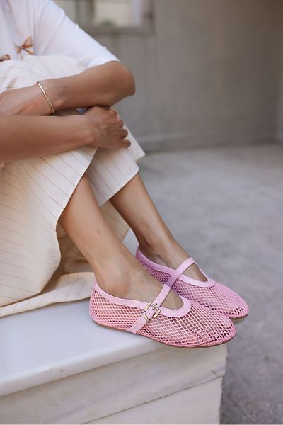 ANGELİNA JONES Alaya Women's Pink Mesh Detail Ballet