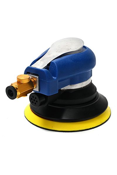 Lawazim 5inch Pneumatic Polisher and Sander Kit – Adjustable Speed Orbital Polisher with Velcro Disc